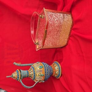 Vintage 1950's Hexagon Lucite Purse with Handle